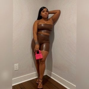 Faux leather SKIMS 2 piece